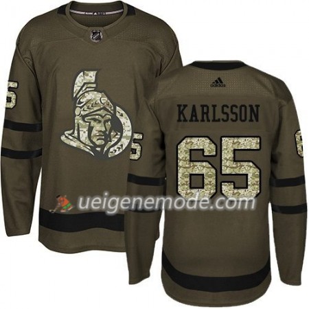 Herren Eishockey Ottawa Senators Trikot Erik Karlsson 65 Adidas 2017-2018 Camo Grün Authentic